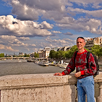 On one of the many bridges in Paris